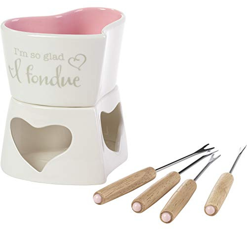 Precious Moments 192408 - Set per fonduta, 5 pezzi, in legno, multicolore