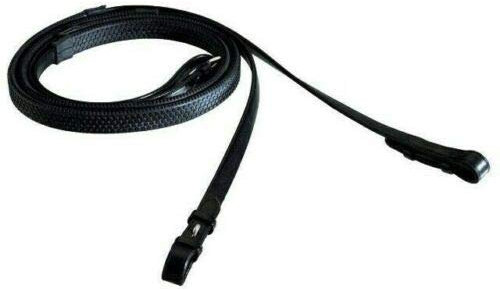 Cwell Equine Strapazierfähige Qualitätsgummizügel schwarz/braun – Pferd/Cob/Pony (voll, braun)