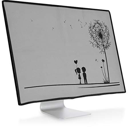kwmobile Housse écran Ordinateur Compatible avec 27-28 Moniteur - Protection d'écran PC - Noir-Gris Clair