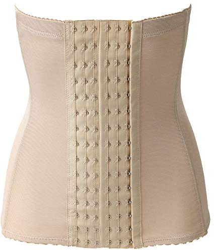 Waist Cinchers Women Waist Corset Adjustable 6 Hook&Eye Closure Waist Trainer 9 Flexible Bones Body Shaper,Skin,L