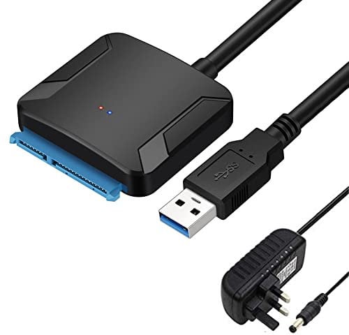 Cavo adattatore da USB a Sata con spina standard britannica, connettore da USB 3.0 a SATA a 22 pin per unità SSD/HDD da 2,5 da 3,5