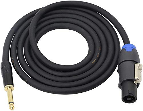 Speakon a cable de altavoz mono de 1/4 pulgadas, enchufe TS de 6,35 mm a cable de altavoz macho Speakon Cable de conexión de amplificador-2M (Speakon macho)