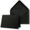 25 Sets - großes Kartenpaket mit 25 Faltkarten & 25 Umschlägen - 10,5 x 14,8 cm - DIN A6/C6 - Schwarz - Gerippt - NEUSER PAPIER