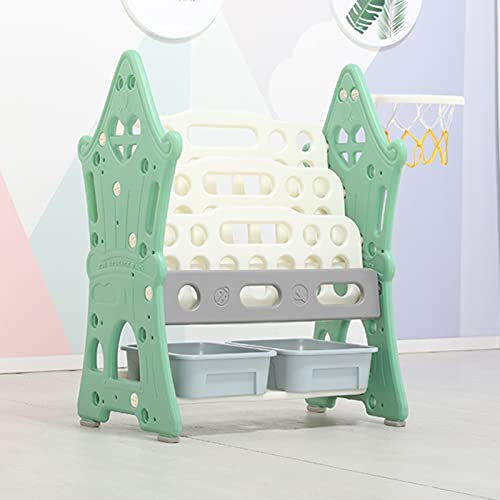 LANGYI Kinder-Bücherregal für Kinderspielzeug, zum Aufbewahren von Büchern für Geschichten (grün, Bücherregal)