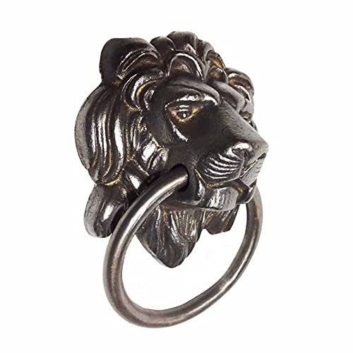 LLDDSS Türklopfer 1 stücke Messing Löwen Kopf Türklopfer Fronttür Holz Tür Zug Gold Traditionelle Stil Hardware Türklopfer Dekoration (Color : Bronze Color)