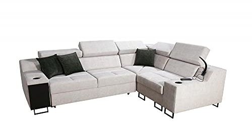 All4All Ecksofa Fosti II mit Schlaffunktion Bettkasten Polstersofa Wohnlandschaft Couch Sofa Eckcouch Möbel Links Rechts 26 (Rechts)
