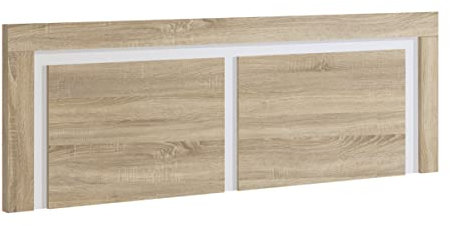 Buyqualia Cabecero Cama 150 en Roble y Blanco (Largo 155 cm/Alto 60 cm/Grosor 3 cm)