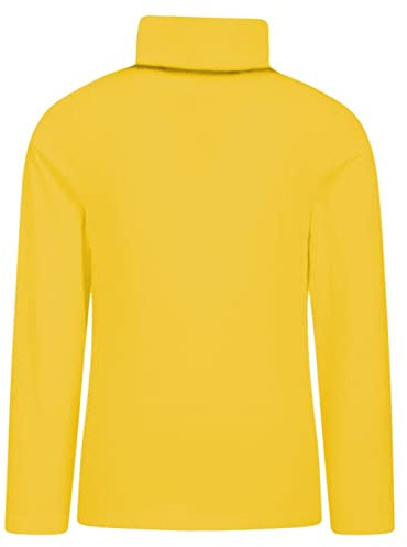 janisramone® Turtle Neck Tops for Girls, Plain Boys' Polos for School and Sports, Casual Kids Polo Shirts Girls & Boys Long Sleeve T-Shirt, Unisex Turtle Neck Top Kids Yellow