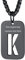 FindChic Personalisierter Hundemarke Anhänger Herren Armee Stil Dog Tag Anhänger mit Buchstabe K Männer Anhänger