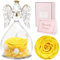Sunia Rosa Eterna Regalo Donna, Rosa Stabilizzata Vera in Angel Cupola Regalo Mamma, Angelo Figurine di Vetro Regalo Nonna, Regalo Donna Compleanno, Regali Natale San Valentino Festa della Mamma