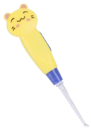 Kids Earwax Remover Tool, Baby LED Lighting Earpick Ear Wax Cleaner Ear Pick Spoon Earwax Remover Curette Tweezer for Children Kids Toddlers Infants Baby (Yellow cat)
