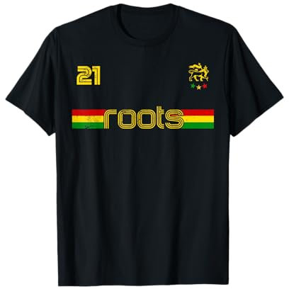 Reggae Rastafari Ethiopie Jamaïque Maillot Foot Rétro T-Shirt