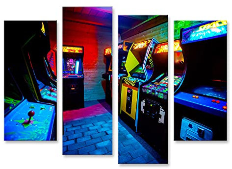 islandburner Quadro su tela Editoriale Sala Piena S Era Vecchia Arcata Videogiochi Gaming Bar Praga Repubbli ICNA Quadri Stampe Immagini Murale Decorazione da parete