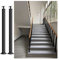 Geländer Treppengeländer Flur Loft Veranda Plattform Treppe Geländer Spindel Kit, Treppengeländer Eisen Schwarz, Zeitgenössische Quadratische Schwerlastsäule, Bodenbefestigung ( Color : 2 Pack , Size