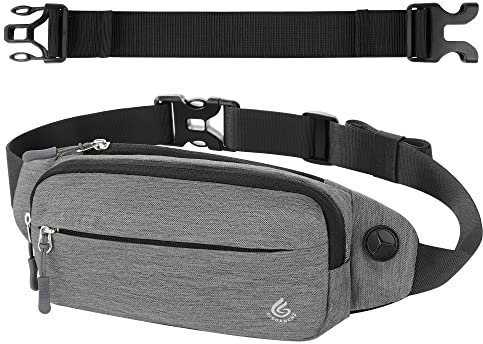 Gisdanchz Gürteltasche Bauchtasche Damen Herren wasserdichte Klein Bauchtasche Hüfttasche Handy Fanny Pack Waist Bag Bum Belt Bags Festival Tasche für Reise Wandern Hundetraining, Mittelgrau