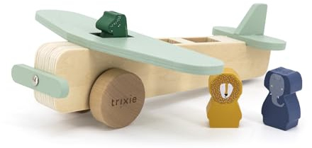 Trixie Baby Flugzeug aus Naturholz und Blau Tiere