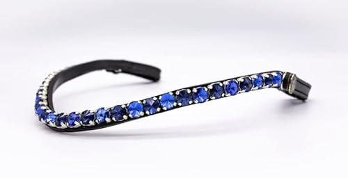 BRIDLERY Stirnriemen Iced Blue Farbe Schwarz, Größe Vollblut