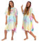 Nova Blue Surf Poncho - Großes Wickeltuch (33 x 37) - 100% Baumwolle Kapuzenhandtuch Erwachsene für Surf Strand Pool und Schwimmen (Multi Tie Dye)