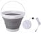 Focket Lavadora Portátil, Mini Lavadora con Cubo Plegable de 10L Lavadora Ultrasónica Pequeña Mini Lavadora Portátil para Ropa Interior, Calcetines, Ropa de Bebé, Viajes, Camping (Gris)
