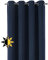Verdunkelungsgardine mit Ösen, Blackout Ösenschal Blickdicht abdunkelnd, Größe und Farbe wählbar (Breite: 300 cm, Höhe: 245 cm, Navyblau)