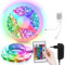 Yakimz LED Strip 4m RGB LED Streifen, Lichterkette mit Fernbedienung und Netzteil, 5050 Leds Strips mit 15 Farbwechsel und 4 Modi, Lichtband Selbstklebend, für Haus, Party, Küche