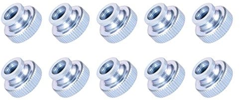METALLIXITY Knurled Thumb Nuts (M4x12x8mm) 10pcs, Iron Zinc Plated Thumb Nuts Round Rod Hand Adjusting Nuts - for House Construction Hardware Fasteners