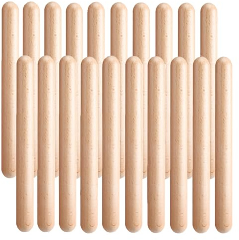 Littlecatch 20Pieces 8 Inch Wood Rhythm Sticks Music Percussion Sticks Lummi Sticks Classical Claves Musical Percussion Instrument Musical Sticks