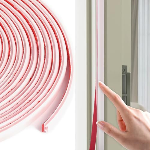 Guarnizione per porta, autoadesiva, per porta di casa, in gomma, impermeabile, spessore 6 mm (bianco, 6 m)