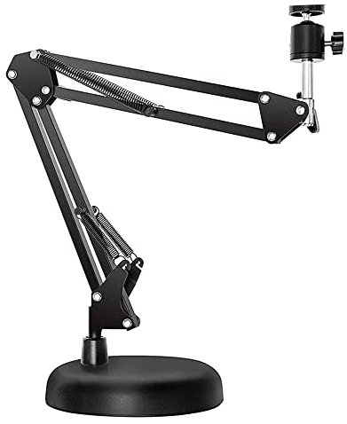 Persistence Webcam Stand for Desktop Suspension Boom Scissor Arm Stand with Upgraded Round Base,for Webcam