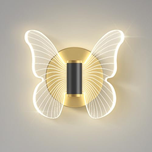 LED Wandleuchte, Kinderzimmer Schmetterling Wandlampe,Wandbeleuchtung Innen Cartoon Wandspot, 12W Kreativ Junge Mädchen Raumlampe Schlafzimmer Nachttischlampe Nachtlicht Warmweiß Kaltweiß (ledig)