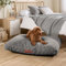 Slumberdown Sherpa Dog Bed Large Washable - Raised Anti Anxiety Calming Cat/Puppy Bed, Dog Crate Mattress for Medium/Large/XL Pets & Adults - Anti Slip Human Dog Beds, Soft Removable Cover, Light Grey