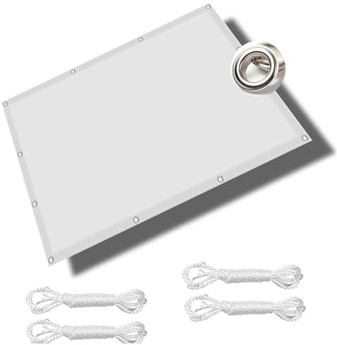 Sonnenschutz Segel 1.6 x 2.2 m Sonnenschutz Sichtschutz Tarp mit Ösen Sichtschutz Reißfest Wetterfest ohne Bohren für Garten Balkon & Terrasse, Weiß