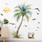 Supzone Palm Tree Wall Stickers Tropical Spring Summer Plant Sunset Boho Beach Wall Decals Peel and Stick Wall Art Decor for Baby Nursery Classroom Living Room Bedroom Office Gifts for Mom