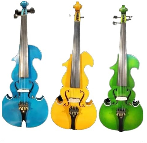 Geigen Massivholz modell 4/4 violine + Akustische violine Blau Grün Gelb(Blue)