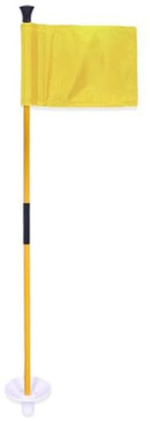 Piuusngy Yellow Golf Green Flag, Two-Section Detachable Flagpole, Easy to Carry Green Target Flag Hole Cup