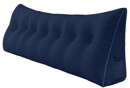 Rucener Großen Rückenkissen Dreieckigen Kissen Sofakissen HohenKopfteil Kopfkissen HohenKopfteil Rückenlehne für Bett Perfekt AlsKissen Zum Fernsehen und Lesen Gibt Es in Vielen Größe Dunkelblau 200cm