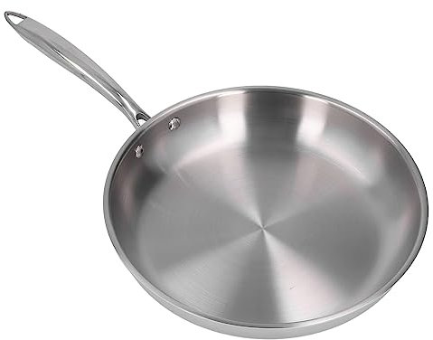 Sartén de Acero Inoxidable, Sartenes Antiadherentes de 3 Capas, Sartén de Cocina Espesa para Dorar, Hacer Huevos Revueltos, Saltear Verduras (28cm)