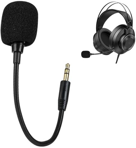 Replacement Microphone 3.5mm for Headset Detachable Boom Mic External Microphone for Gaming Headsets Xbox PS4 PS5 Computer Laptop PC Audio Accessories 1pack