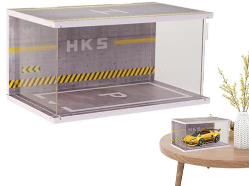 Garage per auto modello, Garage per modello giocattolo | Giocattolo modello garage 1:32 | Vetrina per modellini di auto con luce a LED, vetrina per garage per auto da collezione