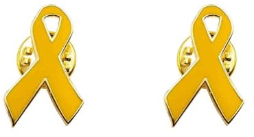 Café Viereck ® Bundeswehr Gelbe Schleife Pin – 1,5 cm x 2,5 cm – Solidaritätsschleife mit Schmetterlingsverschluss – 2er Pack