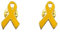Café Viereck ® Bundeswehr Gelbe Schleife Pin – 1,5 cm x 2,5 cm – Solidaritätsschleife mit Schmetterlingsverschluss – 2er Pack