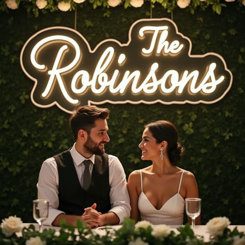 ADVPRO Custom Wedding LED Neon Signs, Customizable for Wall Decor, Birthday Party, Personalized Large Led Neon Light Sign with Surname, Name, Est Date