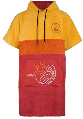 WAVE HAWAII Bade-Poncho Damen & Herren “Paia”, Größe L 170-200cm, 95% Baumwolle Surf-Poncho für Erwachsene, Frottee Handtuch hohe Wasserabsorption, Umziehhilfe Strand Erwachsene