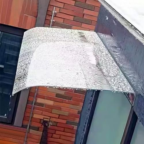 SAJMN Transparente Markise aus Polycarbonat für die Haustür als Sonnenschutz sowie Schutz vor UV-Strahlung, Regen und Schnee
