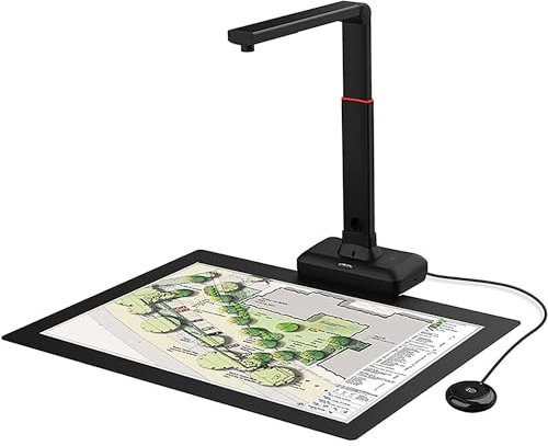 Großformat-Buchscanner, Aufnahmegröße A2, 23 MP hohe Auflösung, mit Auto-Flatten, Fingerabdruckentfernungstechnologien, einstellbare Höhe, mehrsprachige OCR