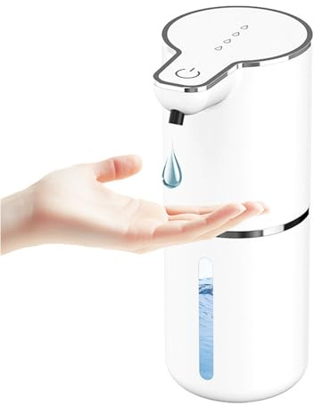 OZTYSGXM Distributore di Sapone, Distributore di Sapone Automatico Intelligente Sensore, Lavamani Sensore Schiuma Parete con Serbatoio dell'Acqua Visibile per Bagno Cucina Hotel,Gel,White