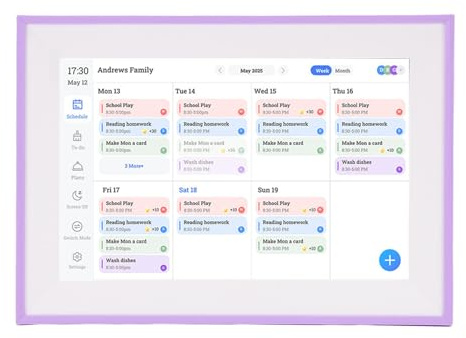 Hyuduo Smart Digital Calendar Planner Touchscreen 10,1 Pollici LCD con Pasto per la Tabella della Famiglia per la Famiglia WiFi SYNC HD Display per la Casa e L'Ufficio