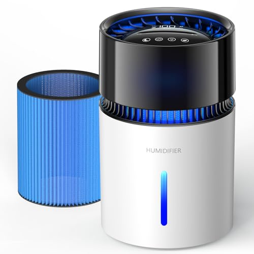 3L Umidificatore Ambiente, Top Fill, Umidificatore Ambiente Bambini con luce notturna, Silenzioso 30dB, 5 Livelli Nebbia, 35h Autonomia, Umidità Intelligente, per ufficio, cameretta del bambino