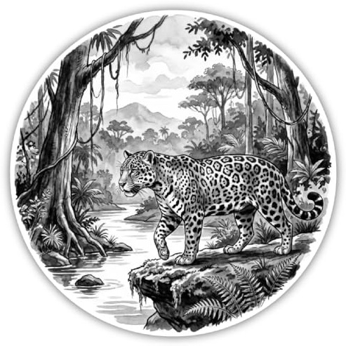 Samunshi® Wandtattoo Jaguar in der Wildnis Wandsticker für Wald und Natur Fans perfekt als Wand Deko für Küche Wohnzimmer Schlafzimmer Wandaufkleber Aufkleber Sticker 70x70cm