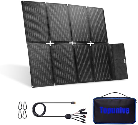 Panel solar plegable de 100 W para estación de energía portátil, cargador solar portátil con doble USB PD 65 W IP67 impermeable para teléfonos celulares, tabletas, cámara, camping al aire libre